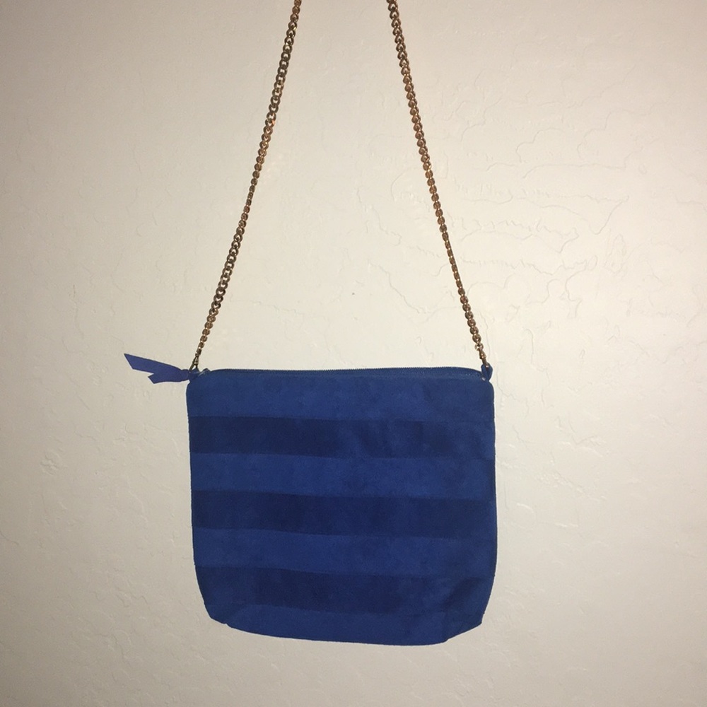 Small Felt Blue Shoulder Purse